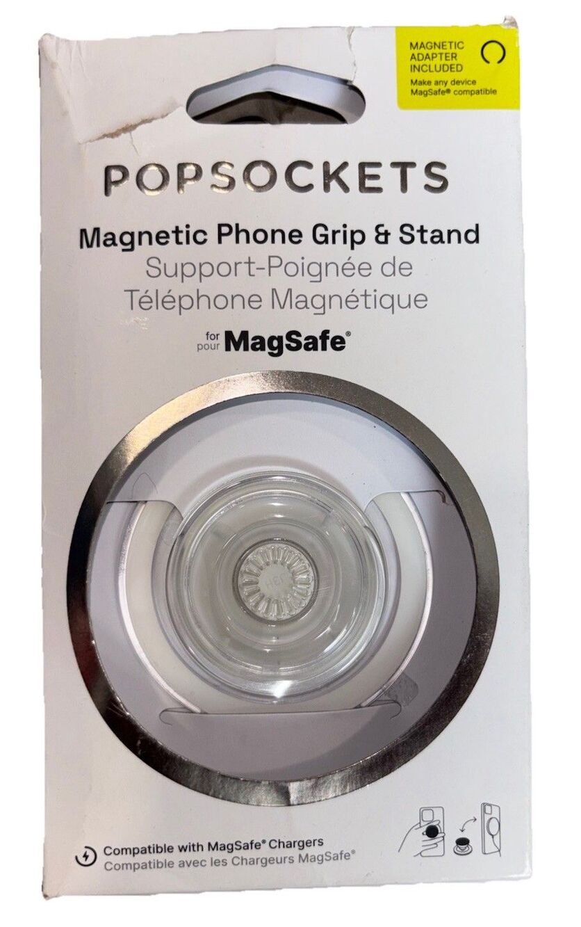 PopSockets Magnetic Phone Grip & Stand for Apple MagSafe Clear New Open Box